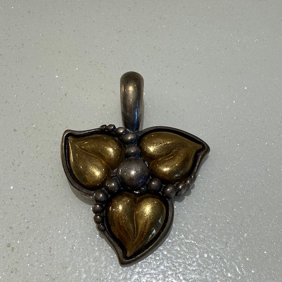 Ann King 16k Gold and 925 Silver Leaf Pendant